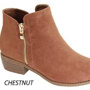 Faux suede ankle booties